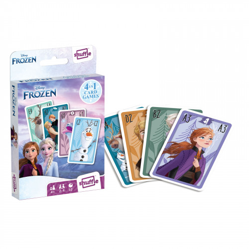 Set jocuri cu carti 4 in 1, Frozen 2, pentru 2-4 jucatori de peste 4 ani